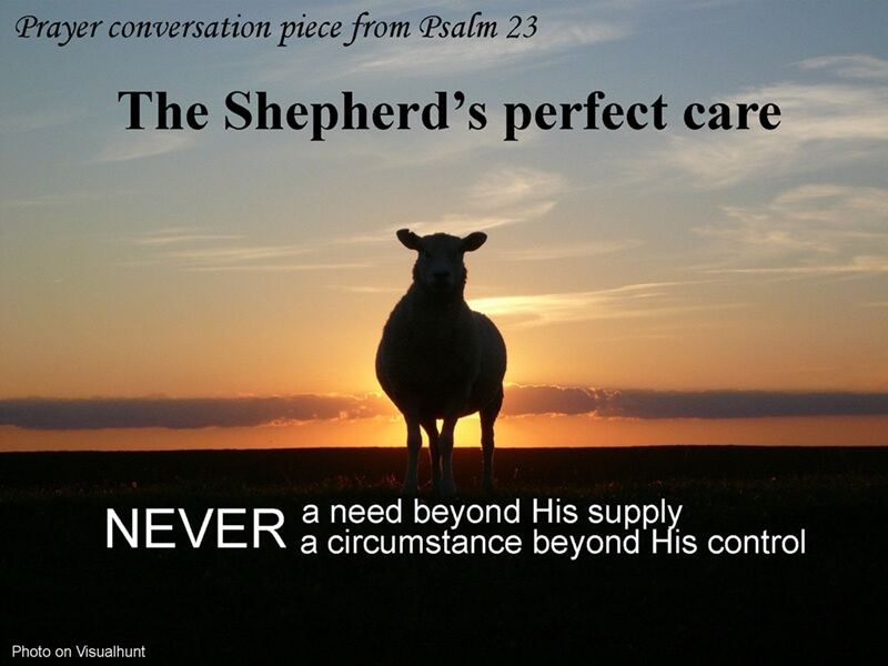 Prayer conversation piece from Psalm 23